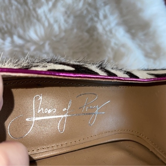 Shoes of prey zebra striped genuine cowhide leather with pink accented stripe - Picture 5 of 8